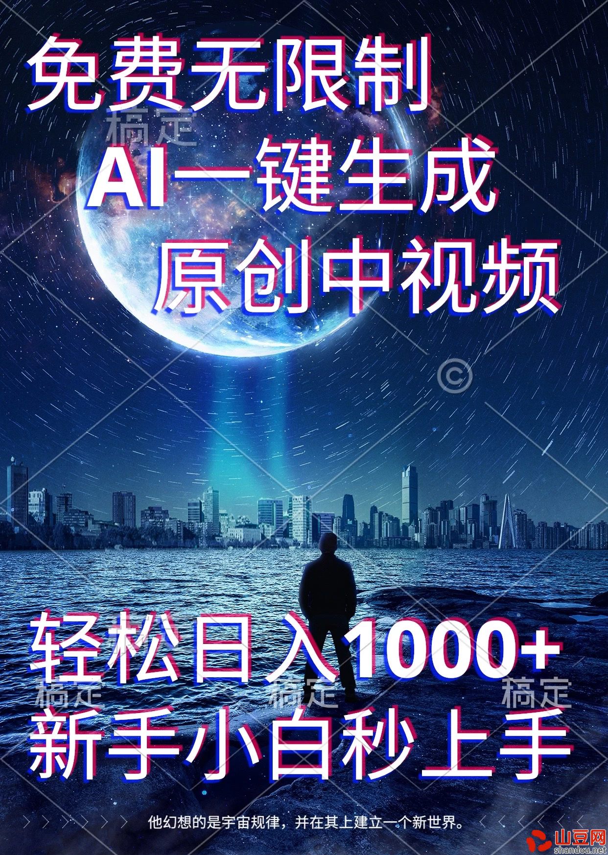 免费无限制，AI一键生成原创中视频，新手小白轻松日入1000+，超简单，可矩阵，可发全平台